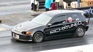 RichTuned Honda Civic Hatchback Drag Racing 1039 Second Pass At Pacific Raceways Kent WA [upl. by Ardiek]