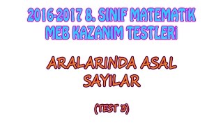 2016 2017 8 Sınıf Aralarında Asal Sayılar Meb Kazanım Test 3 [upl. by Hendry]