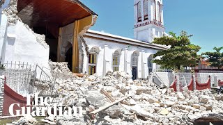 Haiti drone footage shows devastation after deadly 72magnitude earthquake [upl. by Chelsie158]