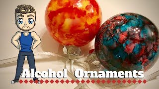 Alcohol Ink Stamped Ornament Tutorial [upl. by Hamal199]