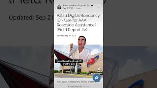 Palau Digital Residency ID  Use for AAA Roadside Assistance Field Report 2 [upl. by Ardnaid]