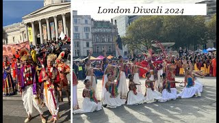 London Diwali 2024 Celebration Trafalgar Square Diwali london trafalgarsquare travelvlog [upl. by Loredo]