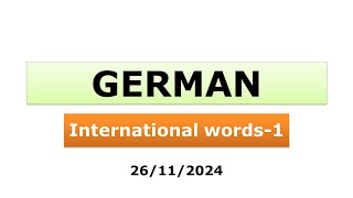 Learn German  International Words  Part1 [upl. by Sihtnyc]