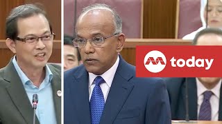 Heated exchange between Mr K Shanmugam and Mr Leong Mun Wai [upl. by Akem]