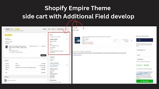 Empire theme side cart with add Additional details  Shopify Empire Theme [upl. by Eimaral]