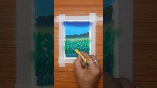 Drawing the 🖼 Greenland garden shorts oilpastle [upl. by Dilly]