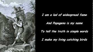 Papageno  Magic Flute Titled English version [upl. by Hakkeber]