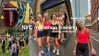 TRAINING FOR THE NYC MARATHON VLOG dealing with an injury cross training hybrid training london [upl. by Oretna996]