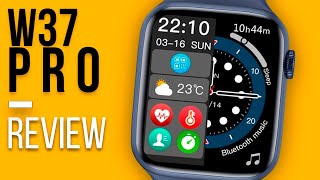 Smartwatch IWO W37 PRO Unboxing Review  MUITO RÁPIDO e CARGA WIRELESS Mas vale a pena  W37 PTBR [upl. by Annoynek700]