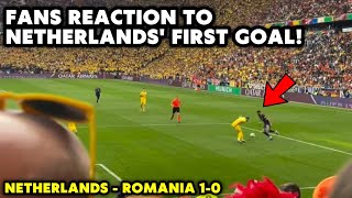 Fans reaction to Netherlands first goal  Netherlands  Romania 10 Euro 2024 [upl. by Annaid911]