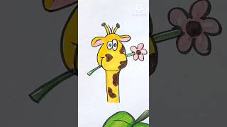 how to Draw Giraffe head easy for kids art shorts youtubeshorts [upl. by Dawn]