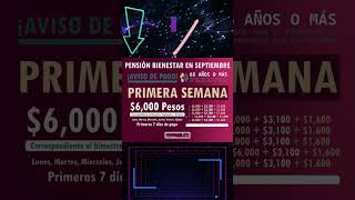 📌🗃️¡Primera semana de pagos de la Pensión Bienestar ¿A quién le toca pago del 2 al 7 de septiembre [upl. by Arreit]