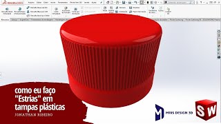 TUTORIAL SOLIDWORKS  ESTRIA EM TAMPA PLÁSTICA [upl. by Foskett162]