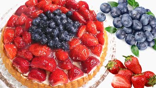 Easy amp Fast German Fruit Flan  Obsttorte  Recipe for German Fruit Tart [upl. by Ynwat]