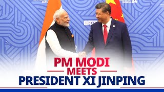 LIVE PM Modi meets President Xi Jinping of China in Kazan [upl. by Ellekram]