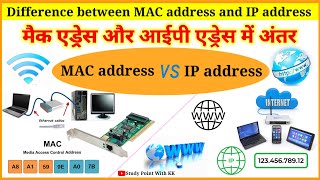 मैक एड्रेस और आईपी एड्रेस में अंतर  difference between MAC and IP address  ip address mac address [upl. by Pascoe]