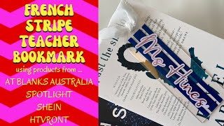 🧑‍🏫📕 DIY Chic French Stripe Bookmark with Cricut – The Perfect Teacher Gift 🧑‍🏫📕 [upl. by Copland]