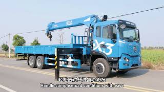 SHENBAI 12Ton 5 Section Telescopic Boom Crane with Dongfeng 6X4 Chassis [upl. by Jori675]