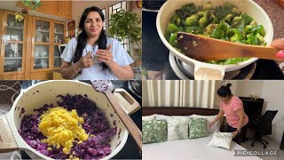 VlogPaneer Jalfrezi  Cabbage Pesarapappu  Capsicum Senagapindi Fry kitchen teluguvlogs cooking [upl. by Niltak]