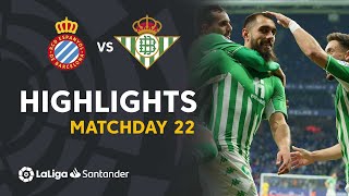 Resumen de RCD Espanyol vs Real Betis 14 [upl. by Hasseman]