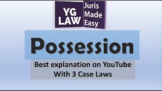 Possession  Explained in Hindi  Jurisprudence [upl. by Nepean383]