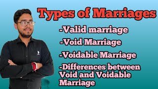 Types of marriagevalidvoidand voidable marriage differences between void and voidable Marriage [upl. by Brooks]