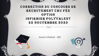 Correction du concours de recrutement CHU Fès  Infiniment polyvalent  session 22 novembre 2020 [upl. by Maxwell]