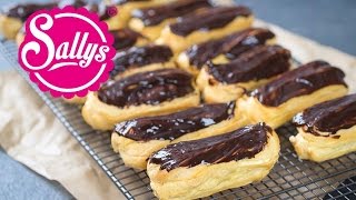 Éclairs mit italienischer Vanillecreme und Schokoladenüberzug  Brandteig  Sallys Welt [upl. by Doraj]