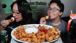 COCONUT SHRIMP AND RAGOONS MUKBANG  SHRIMP WEEK [upl. by Stalder]