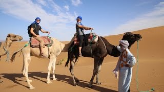 RIDING CAMELS THROUGH THE SAHARA  MOROCCO [upl. by Hepzi697]