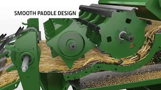 Farol Ltd  John Deere W330W440 Threshing System [upl. by Ahsinrac]