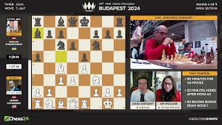 Round 4 FIDE Chess Olympiad Magnus Pragg Nodirbek Anish Giri MVL [upl. by Eidnyl861]