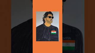 Ms dhoni drawing msdhoni cricket bollywood music love trending drawingshortscartoonviral [upl. by Carbrey]