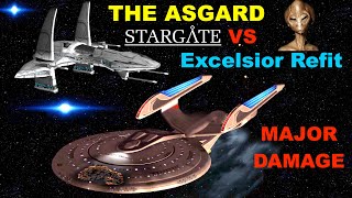 Excelsior Class Refit VS Stargate Asgard Warship  Both Ways  Star Trek Starship Battles [upl. by Stargell]