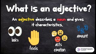 What is an Adjective  Adjectives for Kids  Parts of Speech [upl. by Arlon]