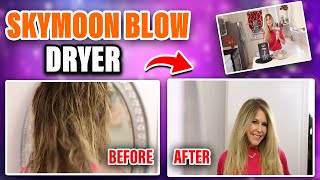 Hair Dryer Review  Fast Blow Dry Curly Hair to Straight  Skymoon Blow Dryer How to Blow Dry Hair [upl. by Graff416]