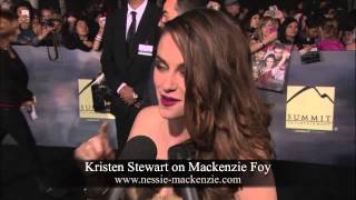 Kristen Stewart on Mackenzie Foy  Breaking Dawn Part 2 Premiere [upl. by Michiko395]