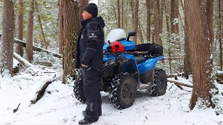 ATV Snow Trail Riding  Winter Trails All to Myself [upl. by Damas431]