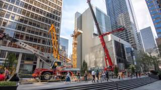 Liebherr  Timelapse of luffingjib crane 710 HCL in New York City MoMa [upl. by Wright977]