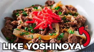 Japanese Beef Bowl Recipe 牛丼  Yoshinoyastyle Gyudon [upl. by Elyl929]