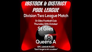 St Giles v Queens A 10102024 [upl. by Eardnaed]