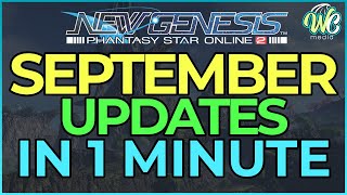 BOUNCER AND SEPTEMBER UPDATES IN 1 MINUTE  PSO2 New Genesis PSO2NGS [upl. by Alikee65]