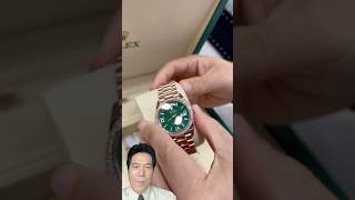 Rolex Day Date with Green Aventurine Diamond Dial in 18k Everose Gold Watch Unboxing128345RBR [upl. by Nyliret428]