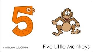 Five Little Monkeys Jumping on the Bed Song Numbers Counting Songs 15 to Kids Children Kindergarten [upl. by Jessey]