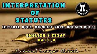 INTERPRETATION OF STATUTES IN TAMIL INTERPRETATION OF STATUTES BY GLANVILLE WILLIAMS [upl. by Romeo]