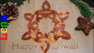 Teelicht Schneeflocke falten zeichnen basteln  How to make Diwali Snowflake  как сделать снежинку [upl. by Enileuqcaj]