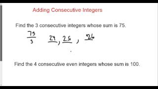 Sum of Consecutive Integers [upl. by Cochard]