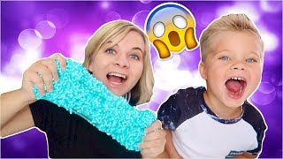 DIY CRUNCHY FLOAM SLIME W Ollie  SoCassie [upl. by Artimed29]