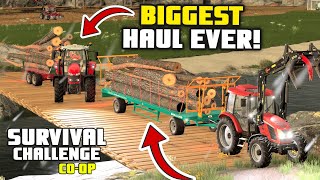 HOW MUCH DID WE MAKE BIGGEST HAUL EVER  Survival Challenge COOP  FS22  Episode 16 [upl. by Hyacinthe]