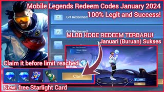 Mobile Legends Redeem Codes January 02 2024  MLBB KODE REDEEM TERBARU DIAMONDS 100 SUKSES [upl. by Fuller]